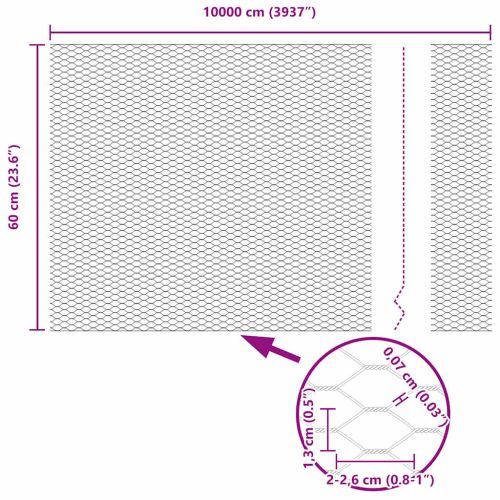 Шестоъградно ограждение с кол 100 x 0,6 м Зелено Мрежа