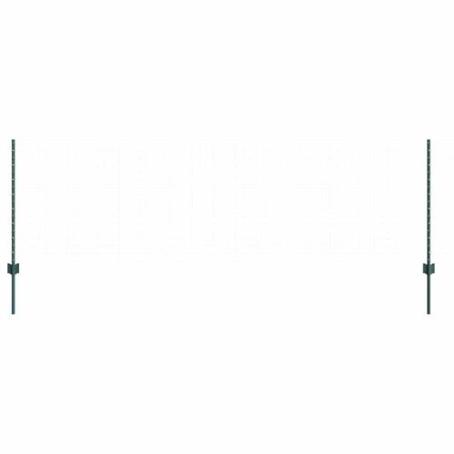 Стълб за ограда. 5 pcs Зелен 120 cm Стомана
