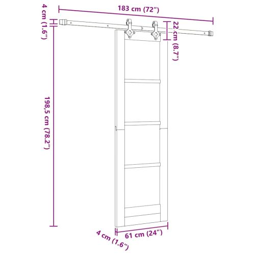 Преплъзваща се врата ORKDAL Бял и черен 61 x 198,5 см