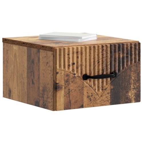 Спален шкаф с монтаж на стена с чекмедже 2 pcs Старо дърво