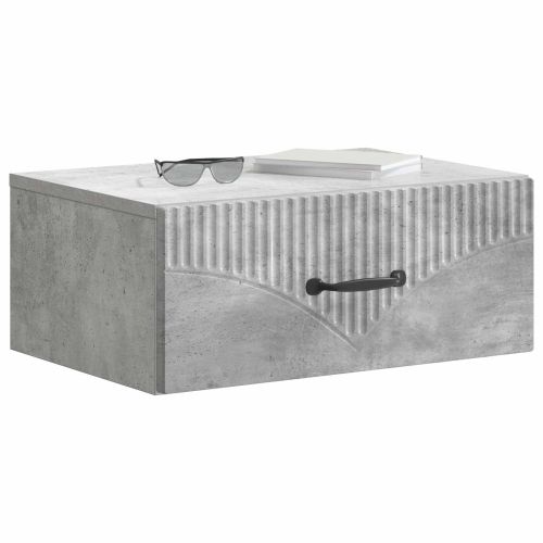 Спален шкаф с монтаж на стена с чекмедже 2 pcs Бетонно сиво