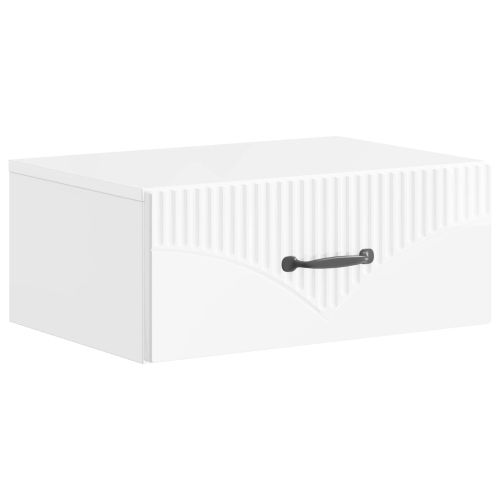 Спален шкаф с монтаж на стена Бял гланц 49 x 34,5 x 20 см