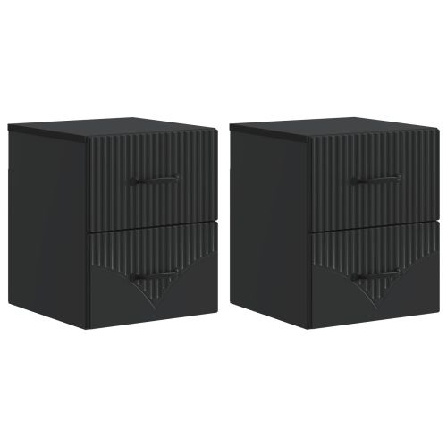 Спален шкаф с монтаж на стена 2 pcs Черно 34,5 x 33 x 40 см