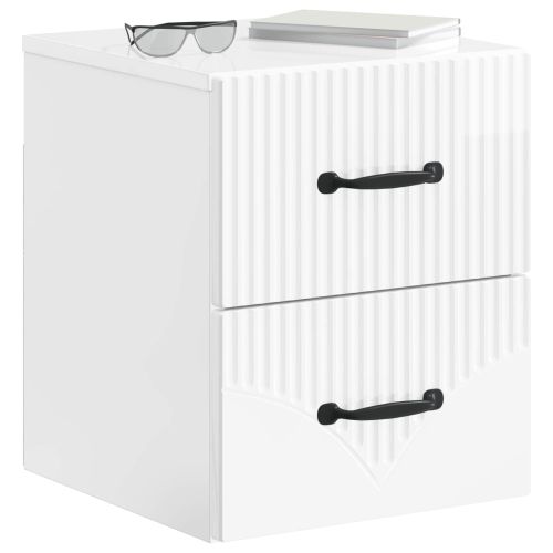 Спален шкаф с монтаж на стена Бял гланц 34,5 x 33 x 40 см