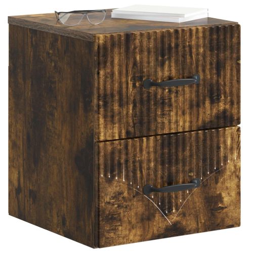 Спален шкаф с монтаж на стена Опушен дъб 34,5 x 33 x 40 см