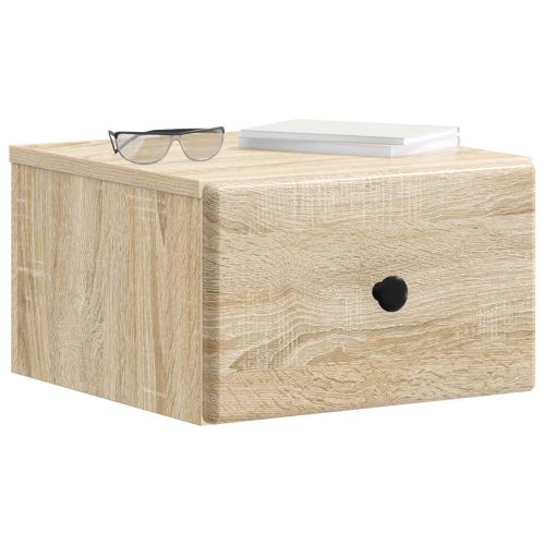 Спален шкаф с монтаж на стена с чекмедже 2 pcs Дъб сонома