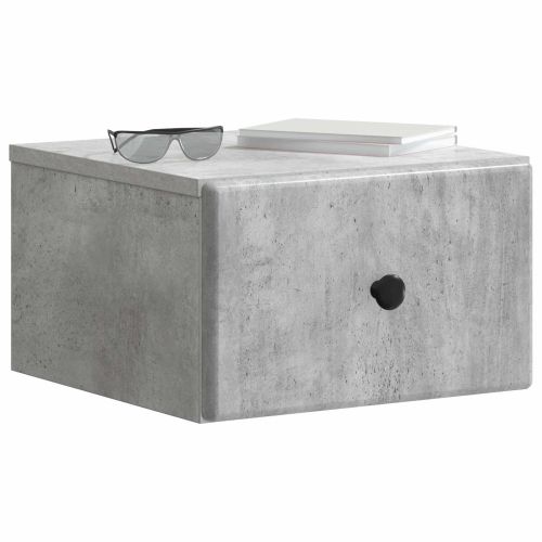 Спален шкаф с монтаж на стена с чекмедже 2 pcs Бетонно сиво