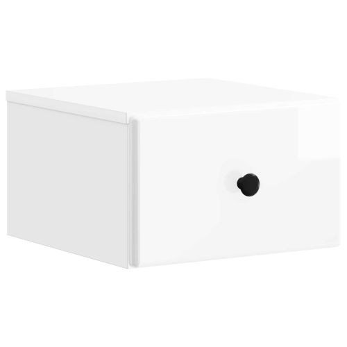 Спален шкаф с монтаж на стена Бял гланц 34,5 x 33 x 20 см