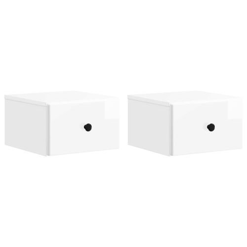 Спален шкаф с монтаж на стена 2 pcs Бял гланц 34,5 x 33 x 20 см