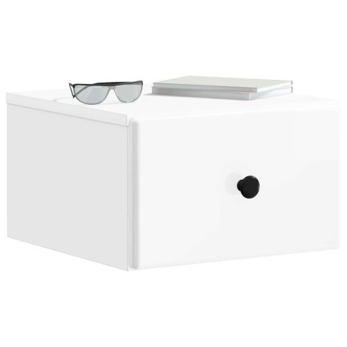 Спален шкаф с монтаж на стена 2 pcs Бял гланц 34,5 x 33 x 20 см