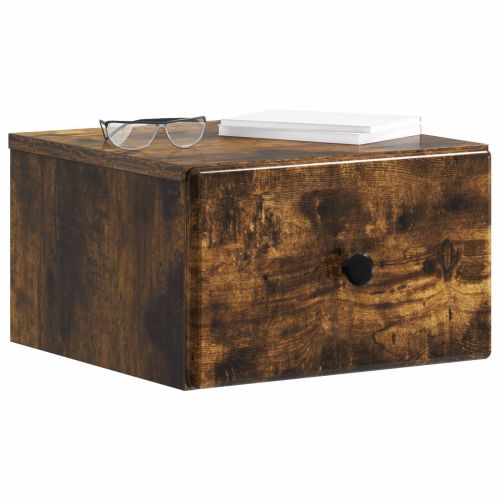 Спален шкаф с монтаж на стена с чекмедже 2 pcs Опушен дъб