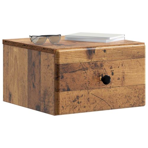 Спален шкаф с монтаж на стена с чекмедже 2 pcs Старо дърво