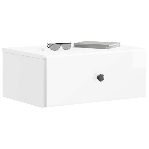 Спален шкаф с монтаж на стена Бял гланц 49 x 34,5 x 20 см