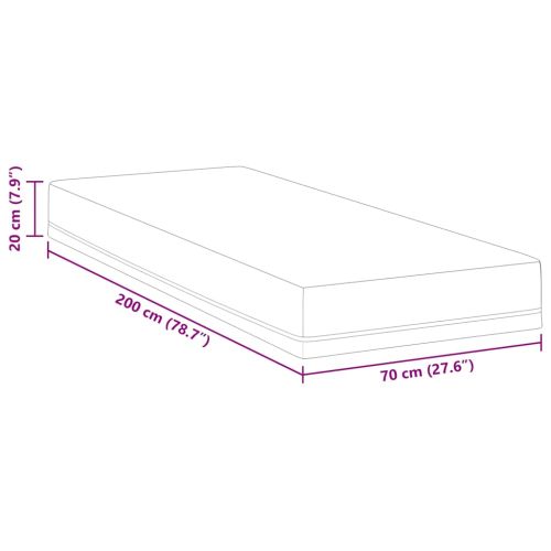 Матрак Средно твърдо 70 x 200 cm Бял и син