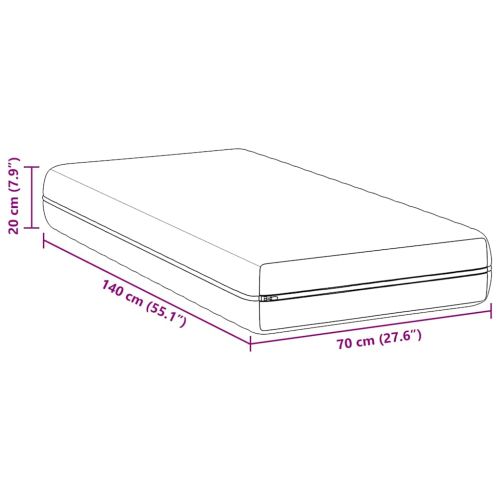 Матрак Бял 70 x 140 cm Калъфче