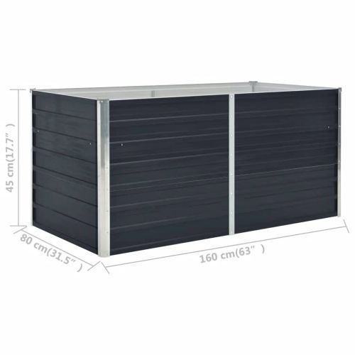 Повдигната леха, 160x80x45 см, поцинкована стомана, антрацит