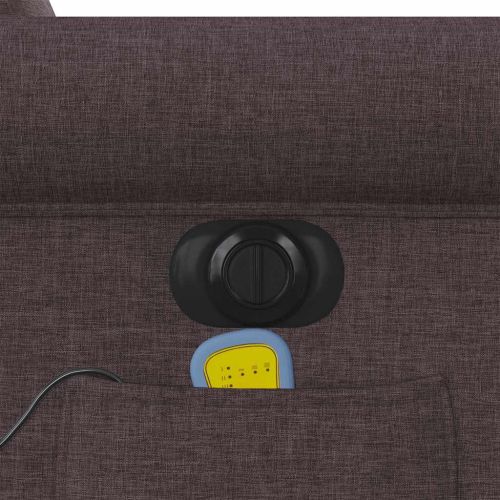 Електрически масажен наклоняем стол, тъмнокафяв, текстил