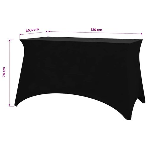 Разтегателен калъф за маса, 2 бр, 120х60,5х74 см, черен