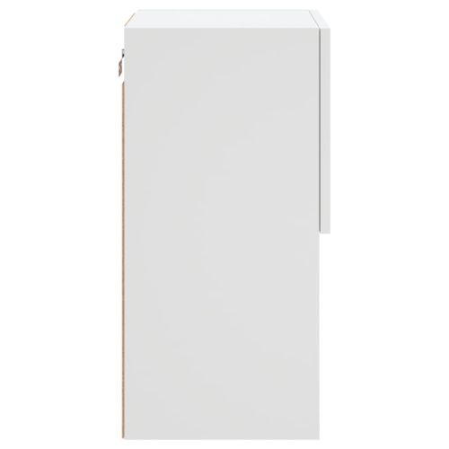ТВ шкафове с LED осветление 2 бр бели 30,5x30x60 см