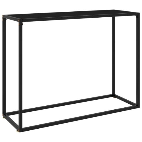 Конзолна маса, черна, 100x35x75 cм, закалено стъкло