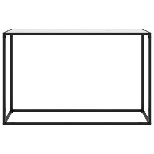 Конзолна маса, бяла, 120x35x75 cм, закалено стъкло