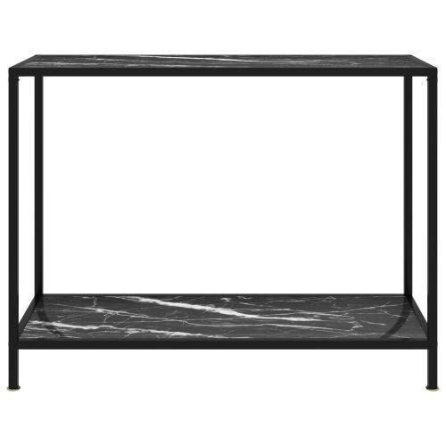 Конзолна маса, черна, 100x35x75 cм, закалено стъкло