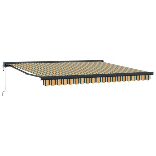 Сгъваем навес Зелен и бял 400 ×350 cm текстил