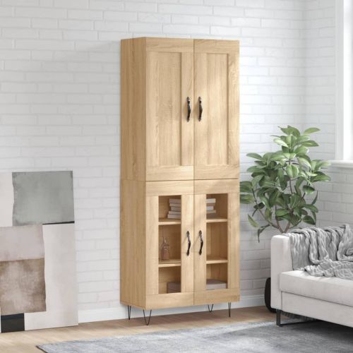 Висок шкаф, дъб сонома, 69,5x34x180 см, инженерно дърво