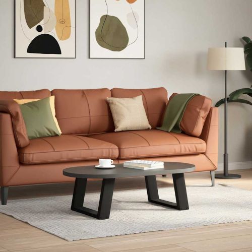 Крака за масичка за кафе, U-образни, 2 бр., черни, 40 x (30-31) см, стомана