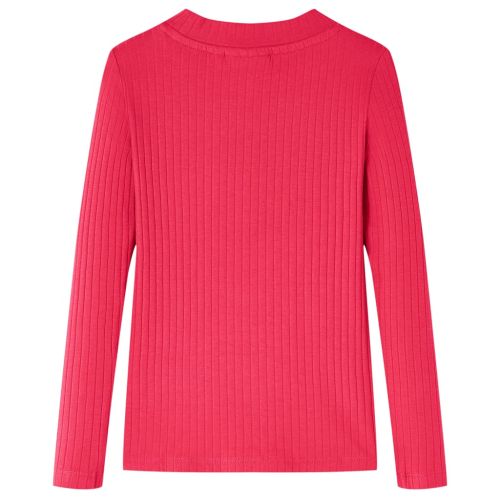 Детска тениска с дълъг ръкав, яркорозова, 128