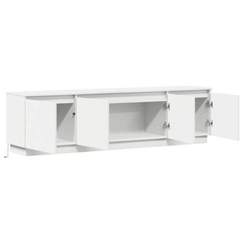 ТВ шкаф 180 x 38 x 49 см Бяло Инженерна дървесина