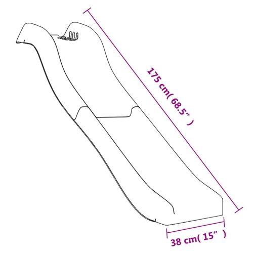 Детска пързалка, синя, 175x38x23 см, полипропилен