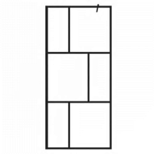 Преграден параван за баня, закалено стъкло, черен, 90x195 см