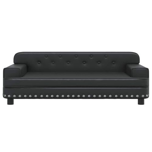 Кучешко легло, черно, 90x53x30 см, изкуствена кожа