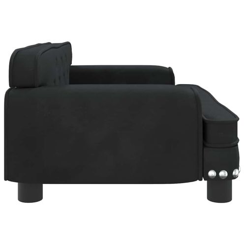 Кучешко легло черно 70x45x30 см кадифе
