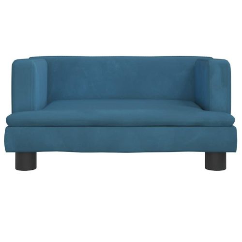 Кучешко легло синьо 60x40x30 см кадифе