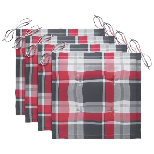 Градински трапезни столове, 4 бр, с възглавници, акация масив