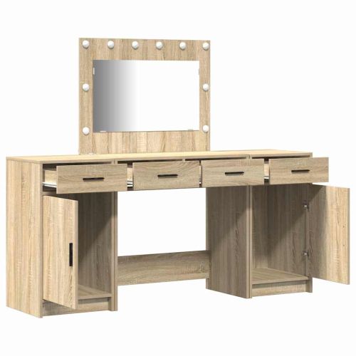 Тоалетка 3 бр. Кафяво 78,5 x 41 x 135 см Инженерна дървесина