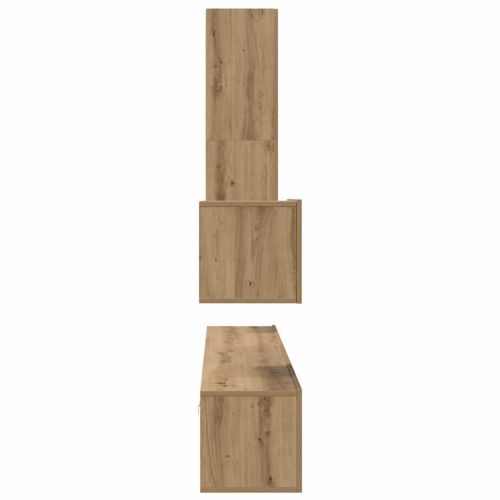 Стенен ТВ шкаф Монтиране на стена 4 pcs Дъб Инженерно дърво