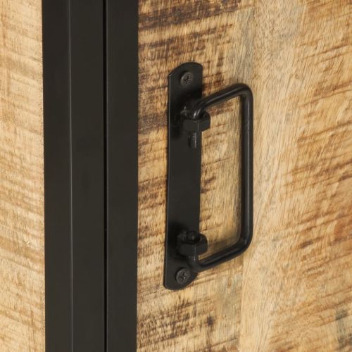 Шкаф за баня 40x27x90 см мангово дърво масив и желязо