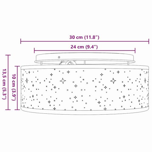 Таванна лампа с прожектори Таупе 30 x 30 x 13,5 см текстил
