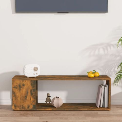 ТВ шкаф, опушен дъб, 100x24x32 см, инженерно дърво