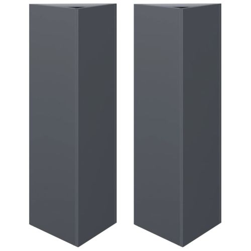 Градински кашпи, 2 бр, антрацит, триъгълна, 30x26x75см, стомана