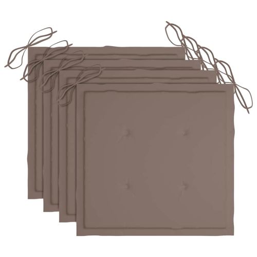 Градински трапезни столове, 4 бр, с възглавници, акация масив