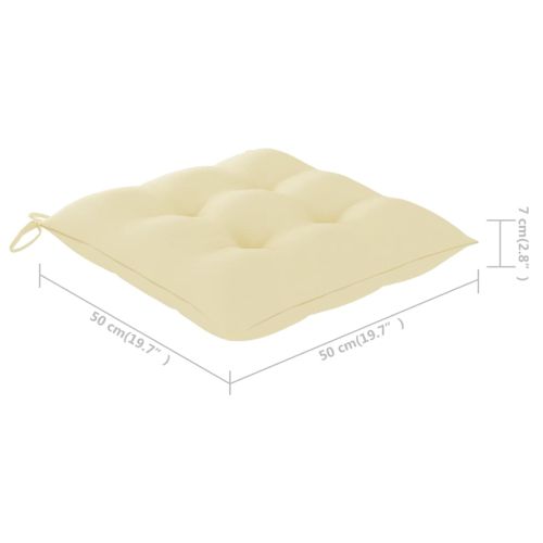 Градински трапезни столове, 4 бр, с възглавници, акация масив