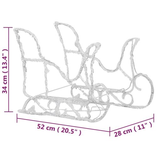 Коледна украса елени с шейна, 320 LED, акрил