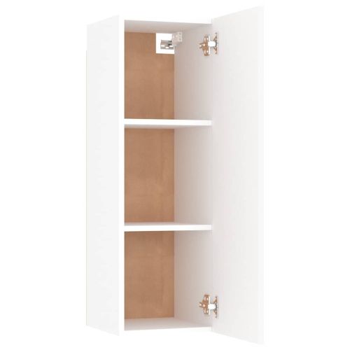 ТВ шкафове, 2 бр, бели, 30,5x30x90 см, инженерно дърво