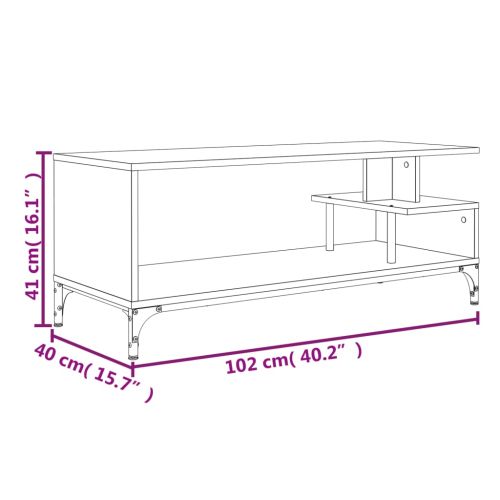 ТВ шкаф черен 102x40x41 см инженерно дърво и боядисана стомана