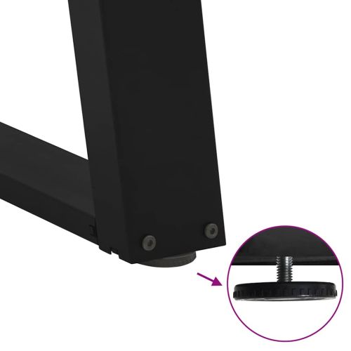 Крака за масичка за кафе, U-образни, 2 бр., черни, 40 x (30-31) см, стомана