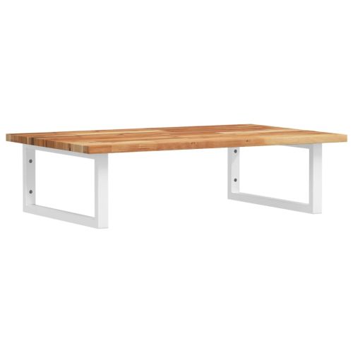 Стенен рафт за мивка, стомана и масивно дърво акация